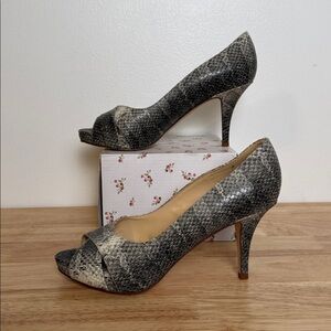 Kate Spade Snakeskin Peep-Toe pumps
